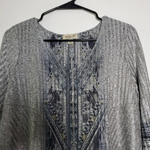 One World Womens Boho Top Blouse Size XL Multi Casual Chic Lagenlook Geometric - Picture 3 of 11